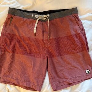 Men's Red and Gray Shorts